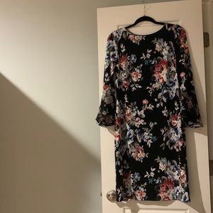 WHBM dark floral print dress